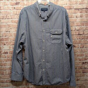 🧨🧨Five Four Shirt Long Sleeve Button Down Blue/White Stripe Size 2XL